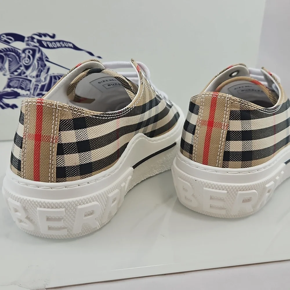 NEW! Burberry Jack Vintage Check Platform Low Top Sneakers Size 5.5 - Picture 6 of 16